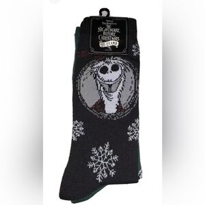 Nightmare Before Christmas Crew Socks 2 Pair Men 6.5-12 Black Green w Jack S NEW